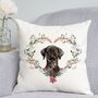 Floral Black Labrador Cushion, thumbnail 1 of 2