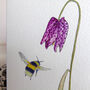 Fritillary And Bee Any Occasion Greetings Card, thumbnail 3 of 8
