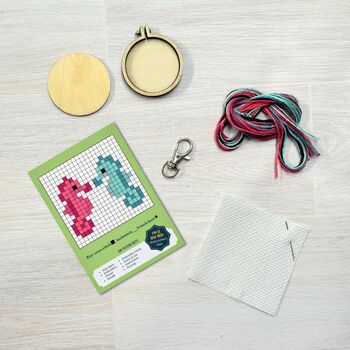 Seariously Glad We're Friends! Seaside Mini Matchbox Cross Stitch Kit, 12 of 12