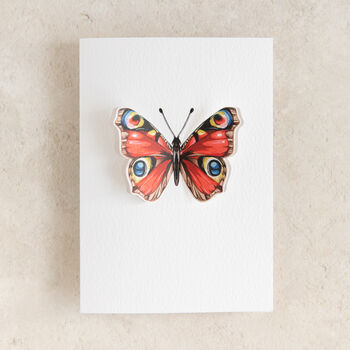 Peacock Butterfly Watercolour Pop Out Card, 3 of 3