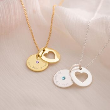 Sterling Silver Secret Heart Birthstone Necklace, 2 of 12