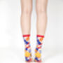 Parrot Sheer Socks Red Cuff, thumbnail 4 of 5
