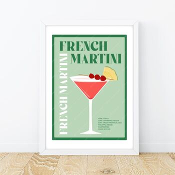 French Martini Cocktail Poster, 4 of 6