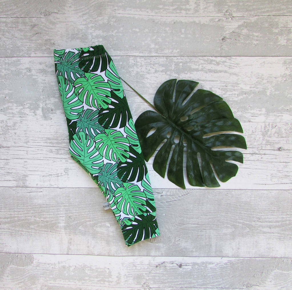 Tropical Print Monstera Leaf Summer Baby Leggings By Milly'O