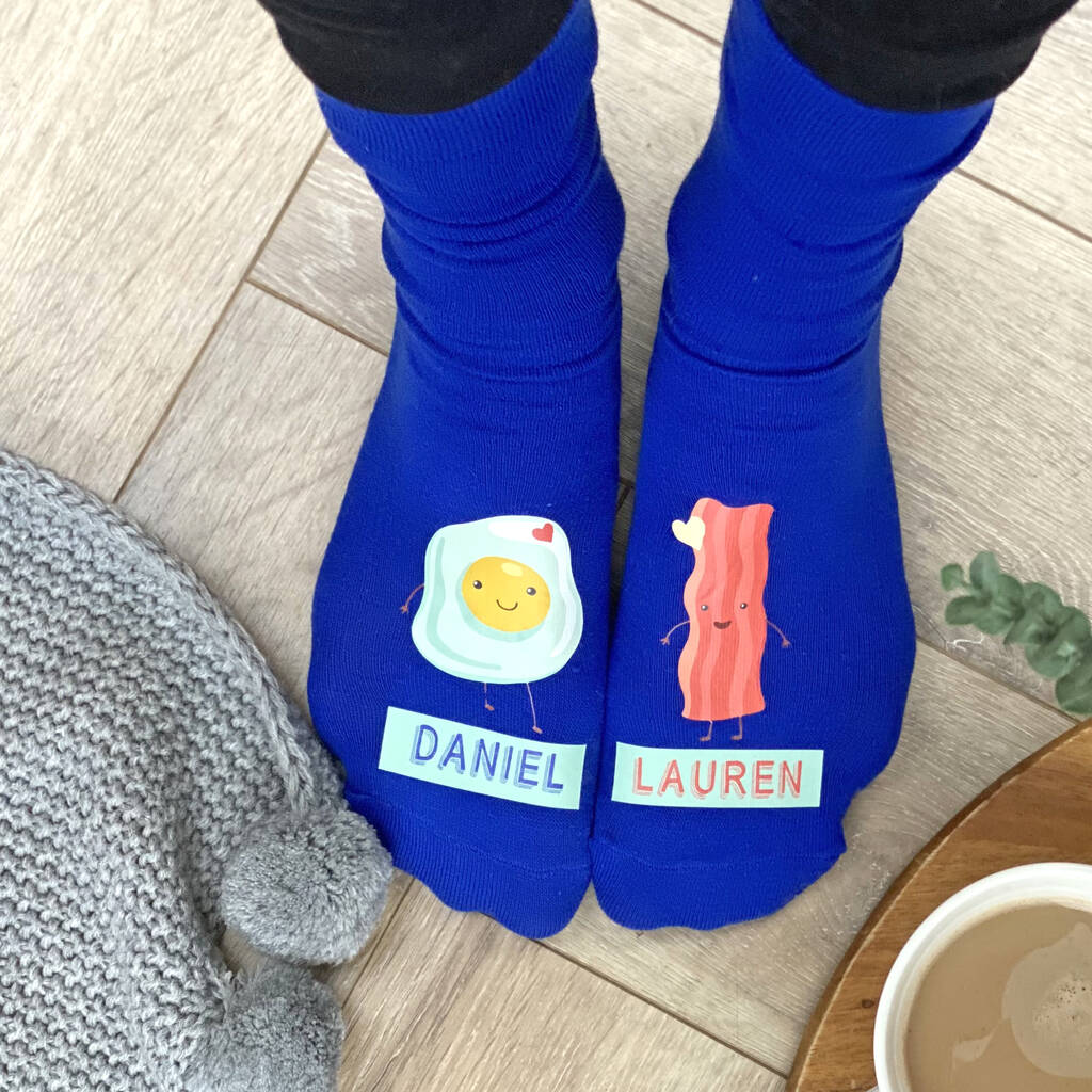 Bacon And Eggs Personalised Socks, 1 of 2
