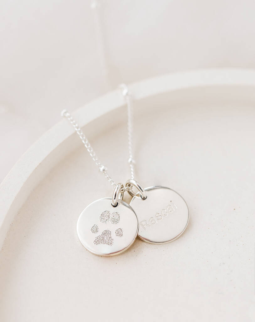 Custom Paw Pendant Personalized Pet Photo Necklace