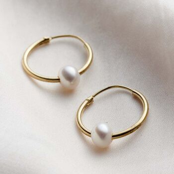 Pearl Hoop Earrings, 4 of 8