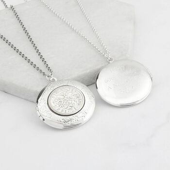 1954 70th Birthday Vintage Sixpence Locket Necklace, 2 of 7