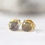 Grey Labradorite Stud Earrings In Silver Or Gold, thumbnail 3 of 12