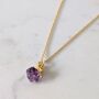 Amethyst Birthstone Necklace, February, Gold Plated, thumbnail 1 of 6