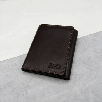 Personalised Men's Rfid Trifold Leather Wallet, 2 of 6