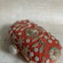 Orange Raw Silk Oval Pearl Clutch Bag, thumbnail 2 of 10