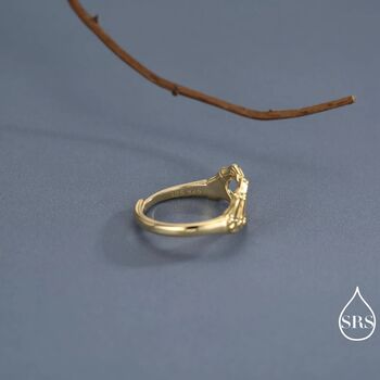 Skeleton Hands Heart Sterling Silver Ring, 5 of 12