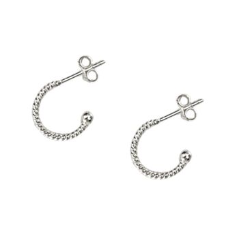 Twisted Bead End Hook Earrings Sterling Silver, 2 of 7