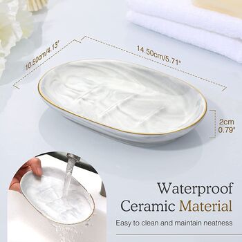 Marble White Soap Tray Holder, 5 of 7