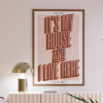 It's My House | Music Inspired Print | Disco Print | Music Poster | Wall Art | A5 A4 A3 | Disco | Bold | Typographic, 6 of 6