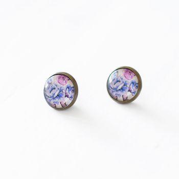 Violet Flower Earrings, 4 of 9