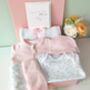 Personalised Floral Pink Baby Girl Outfit Gift Hamper, thumbnail 1 of 8