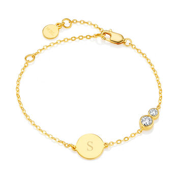 Mother And Daughter 18ct Gold Plated White Topaz Bracelet – Personalised Gemstone Keepsake, 2 of 4