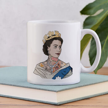 Queen Elizabeth With Tattoos Commemorative Mug, 2 of 2