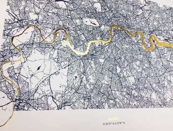 Metallic Gold London Thames Map, 4 of 6