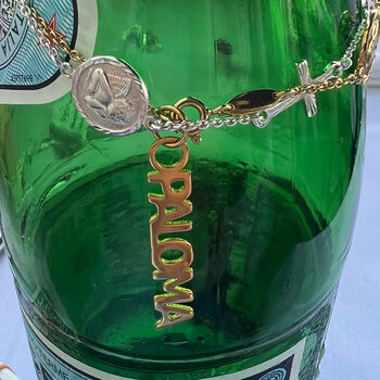 Vertical Custom Name Plate Pendant Charm, 5 of 8