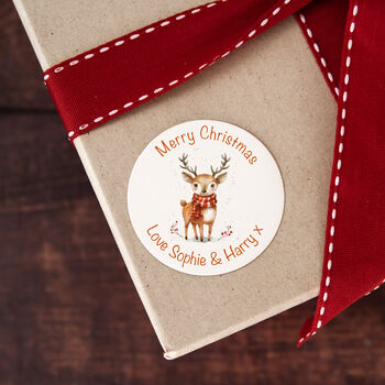 Personalised Reindeer Christmas Gift Tags Stickers X24, 2 of 3