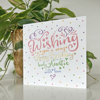 Heart And Soul Rainbow Auntie Birthday Card, 3 of 3
