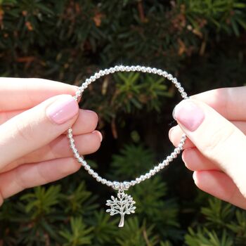Tree Of Life Sterling Silver Ball Bead Bracelet, 2 of 6