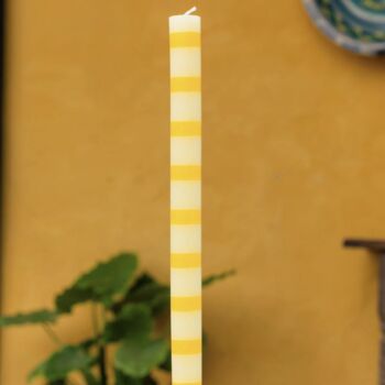 Lemon Stripe Dinner Candle, 2 of 2