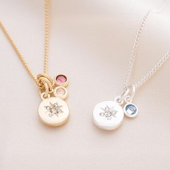 Crystal Star And Birthstone Personalised Necklace, 2 of 12