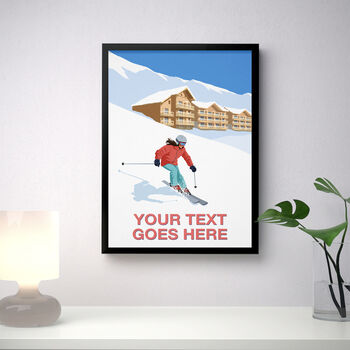 Personalised Female Skier Art Print, 2 of 7