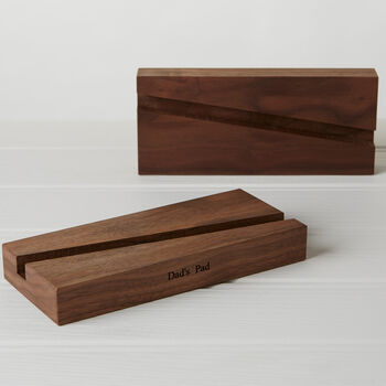 Personalised Tablet Stand In Oak Or Walnut, 9 of 10