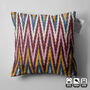 Multicoloured Zig Zag Ikat Cushion Cover, thumbnail 9 of 10