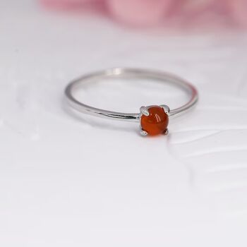 Genuine Red Carnelian Ring In Sterling Silver, 5 of 10