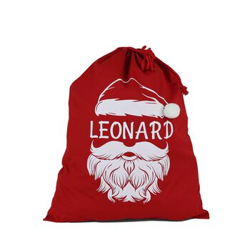 Personalised Santa Organic Cotton Christmas Sack, 50x75cm, 2 of 2