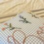 Personalised Embroidered Cushion Ditsy Blue Floral And Gingham, thumbnail 4 of 5