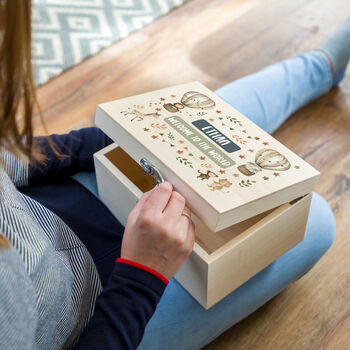 Personalised Safari Animals Keepsake Box Gift For Children, 6 of 6