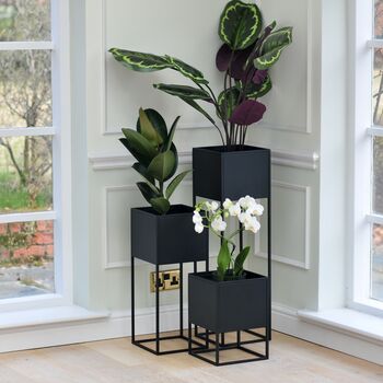 Square Metal Planter With Stand, 5 of 9