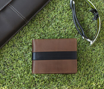 Personalised Brown English Leather Card Holder Wallet, 9 of 10