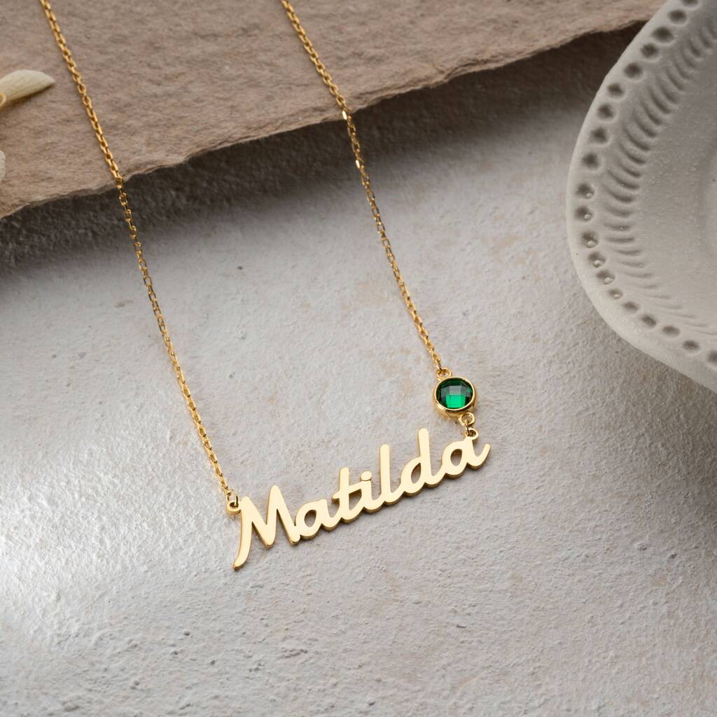 'Her Name' Personalised Birthstone Necklace, 1 of 12
