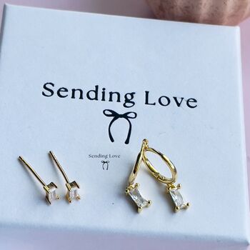 Earrings Set Gift For Her With Matching Stud Earrings And Hoops, 7 of 11