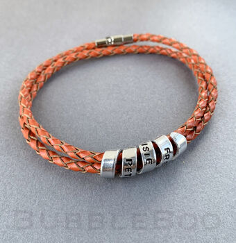 Personalised Secret Message Red Leather Bracelet, 4 of 4