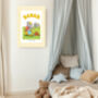 Babar The Elephant Stripy Gardening Nursery Art Print, thumbnail 2 of 4