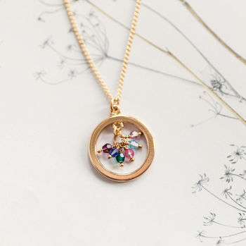 Family Birthstone Halo Necklace, 5 of 10