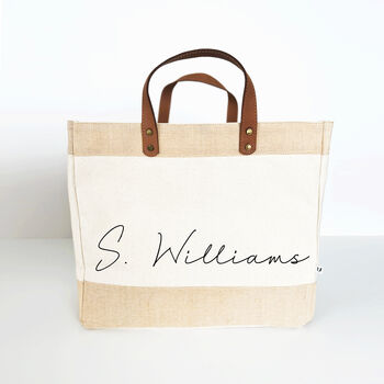 Handwritten Type, Personalised Luxury Shopping Tote Bag, 3 of 10