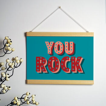 You Rock Marquee Lights Greetings Card, 2 of 2