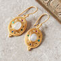 Moonstone Textured Drop 18 K Gold And Silver Earrings, thumbnail 1 of 10