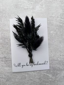 Black Dried Flowers / Maid Of Honour Proposal Card Gift, 4 of 4