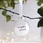 Personalised Mr And Mrs Glass Bauble With Snow, thumbnail 1 of 3